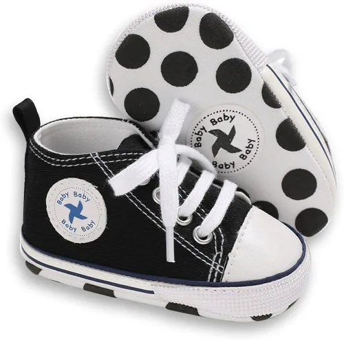 Vista 5 de Zapatos unisex para bebés y niñas con suela suave para recién nacidos y recién nacidos con parte superior alta antideslizante