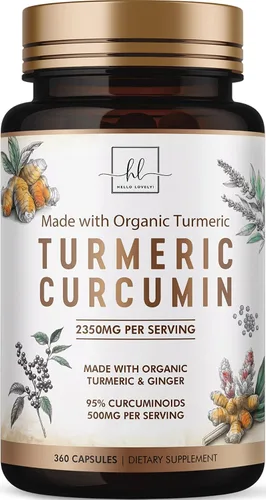 Vista 11 de Suplemento de curcumina de cúrcuma con 95% de curcuminoides, cúrcuma orgánica y jengibre de 1750 mg, pimienta negra BioPerine para una mejor