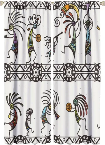 Vista 25 de Kokopelli - Cortinas opacas para cocina, decoración de sala de estar, dormitorio, 21 x 45 pulgadas, 2 paneles