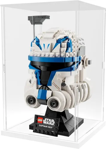 Vista 65 de Choowin Vitrina de acrílico para casco de Lego Star Wars para casco de Lego Capitán Rex, vitrinas de acrílico transparente grueso