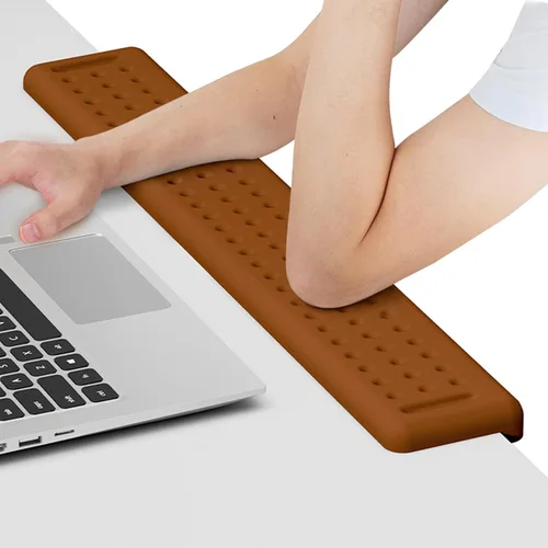 Vista 11 de Leolee Coderas de escritorio en forma de L para escritorio, reposabrazos de espuma viscoelástica negra para escritorio con base antideslizante