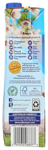 Vista 3 de Blue Diamond - Leche de almendras con brisa de almendras, chocolate, 32 onzas líquidas (paquete de 3)