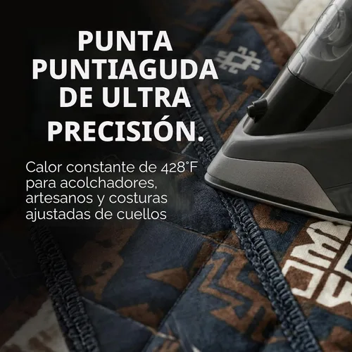 Vista 8 de Bartnelli Plancha de vapor Pro Luxury para ropa, plancha comercial resistente de 1700 W con suela de cerámica multicapa, tecnología antigoteo
