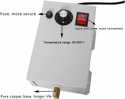 Vista 5 de 60W Electric Rope Cutter, Desktop Side-Cut Hot Knife Rope Cutter,with Alloy Heated Blade, Adjustable Temperature, for Fabric, Rubbe