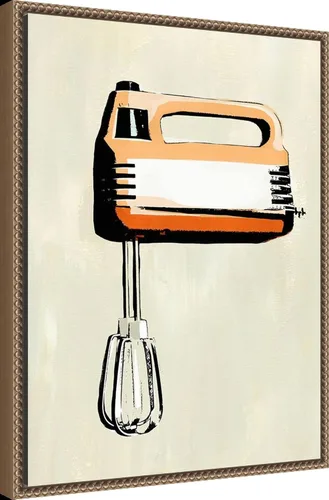Vista 2 de Amanti Art Lienzo enmarcado para pared, 24 x 18 pulgadas, aparato de cocina retro III por Annie Warren, lienzo enmarcado para pared, obras de arte