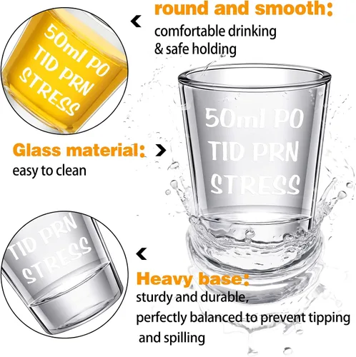 Vista 3 de Pinkunn 12 vasos de chupito divertidos para enfermeras de 1.75 onzas, regalos de enfermería divertidos para mujeres u hombres, regalos para fiesta