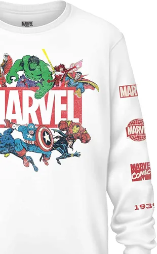 Vista 5 de Marvel - Camiseta de manga larga para hombre Spiderman Ironman Capitán América y Hulk Tee Comics de manga larga