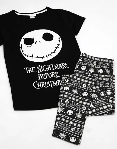 Vista 3 de Pijama de Nightmare Before Christmas para mujer pantalón Skellington PJ Negro