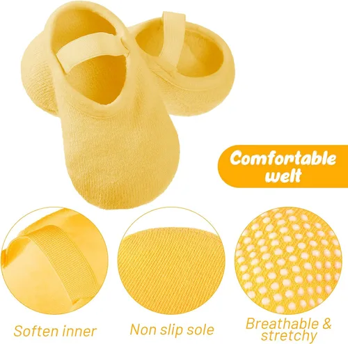 Vista 3 de 8 pares de calcetines gruesos antideslizantes para bebé con correa para bebés recién nacidos calcetines antideslizantes adecuados para niños y niñas