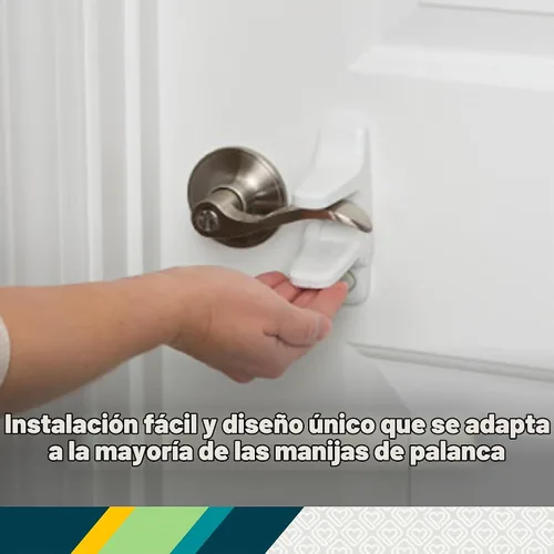 Vista 4 de Safety 1st OutSmart - Cerradura de palanca de puerta a prueba de niños, color blanco, 1 unidad