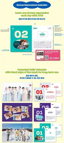 Vista 3 de BTS - Calendario de expresiones coreanas de 365 días BTS