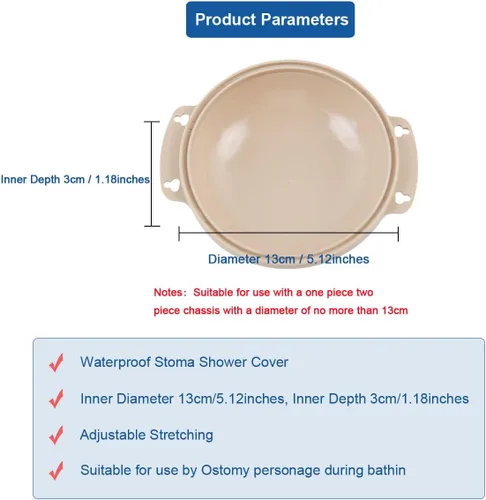 Vista 2 de Suministros de ostomía - Cubierta impermeable para ducha de estoma para colostomía