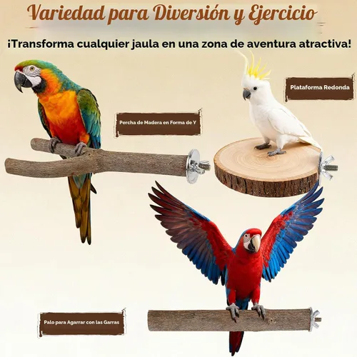 Vista 5 de Juego de 6 perchas para pájaros