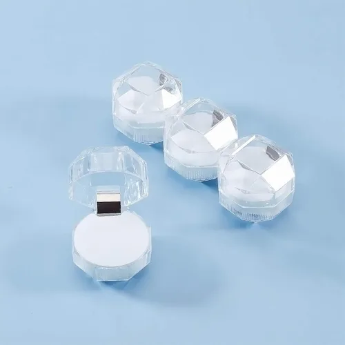 Vista 4 de CHGCRAFT 40 cajas de plástico transparente blanco para anillos, cajas de almacenamiento de joyas con espuma para almacenar anillos, joyas, aretes