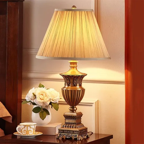Vista 5 de Lámpara de escritorio de 27.95 pulgadas, lámpara de mesa de lujo, lámpara de mesa de metal para dormitorio, sala de estar, oficina, lámpara