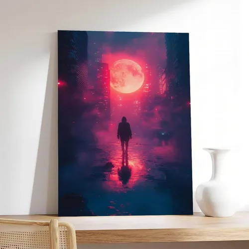 Vista 7 de Vaporwave Glitch Wall Art – Cyberpunk Aesthetic Poster – Retro Futuristic Synthwave Print Poster Canvas Artwork Prints Rustic Farmhouse Decorations