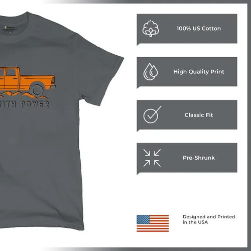 Vista 10 de Tee Hunt Camisetas gráficas y camisetas sin mangas para hombre Roll with Power Pickup Truck