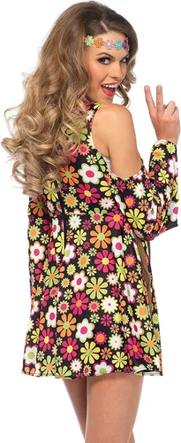 Vista 2 de Leg Avenue Women's 2 Pc Starflower Hippie Costume with Dress, Headband
