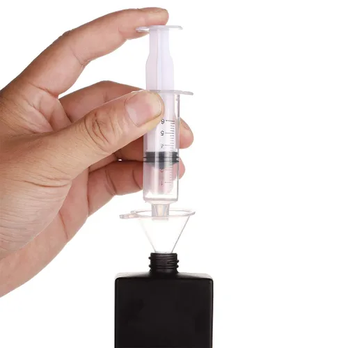 Vista 6 de Paquete de 6 botellas de perfume recargables de 1.0 fl oz / 1 onza, botella de perfume de vidrio vacía cuadrada portátil con 4 tipos de paquete de 3