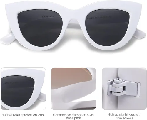 Vista 4 de SOJOS Retro Small Vintage Cateye Sunglasses for Women Cute Fashion UV400 Sunnies SJ2939