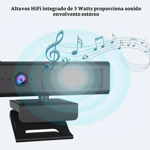 Vista 4 de Cámara y altavoz con micrófono para computadora de escritorio