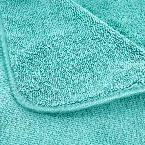 Vista 4 de POLYTE Oversize, 60 x 30 in., Juego de toallas de baño de microfibra de secado rápido, sin pelusas, 6 piezas (Aqua)