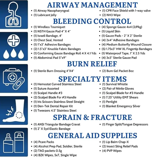 Vista 4 de Luminary Advanced IFAK Stocked MOLLE Rip-Away Trauma Hemorrhage Control First Aid Kit with Headrest Mount Quick Release Panel Emergency Pack