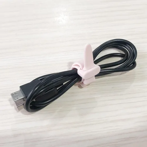 Vista 4 de Bridas de Silicona, Bridas Reutilizables, Correas de Cable de Goma para Gestión de Cables, Organizador de Cables de Silicona Elástica para Casa