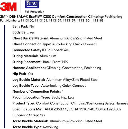 Vista 3 de 3M Arnés de seguridad de posicionamiento de escalada de construcción de confort Protección contra caídas