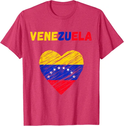 Vista 34 de Camiseta con la bandera venezolana con corazón de Venezuela, Negro