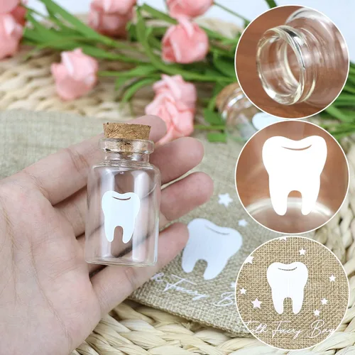 Vista 4 de Free-Space Juego de bolsas de hadas de dientes con 2 botellas de vidrio pequeñas - Recuerdo para niños