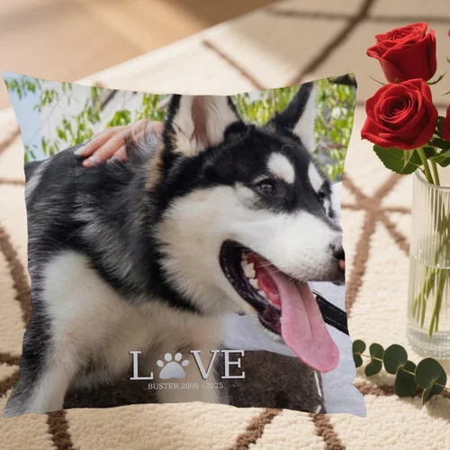 Vista 5 de Custom Single Image Pillow Case with Personalized Text Designed for Home Decoration and offering Gift Charm for Family Celebrations or Holidays