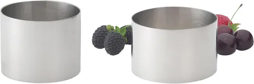 Vista 5 de HIC Kitchen Anillo para alimentos, acero inoxidable 18/8, 2 pulgadas de diámetro x 2.75 pulgadas