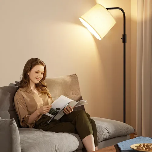 Vista 5 de Ambimall Lámpara de pie totalmente regulable - Lámparas de pie de 9W con bombilla LED incluida, lámparas de pie para sala de estar con cabezal