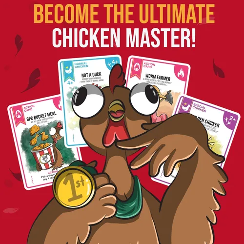 Vista 7 de Chicken Challengers Juego de cartas: estrategia hilarante para adultos y adolescentes, noche de juegos familiares, 2-8 jugadores, mayores de 13