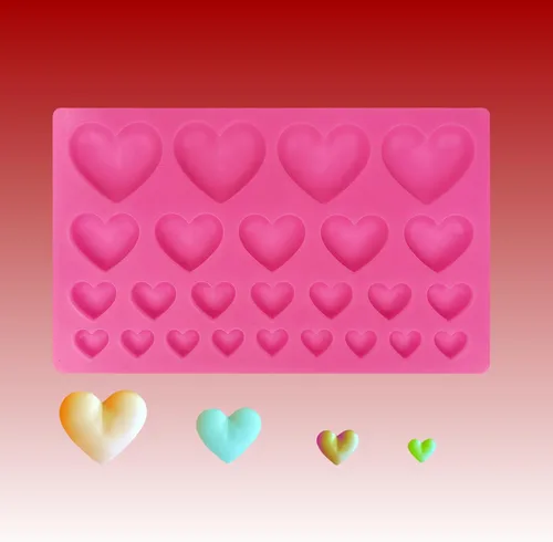 Vista 3 de Generic Molde de silicona en forma de corazón para chocolate, gomitas, dulces, helados, postres, mantequillas, gomitas, mentas, pasteles, cubitos
