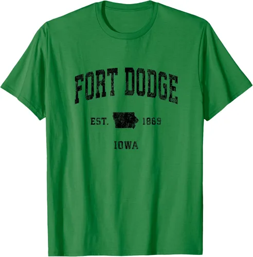 Vista 6 de Fort Dodge Iowa IA - Camiseta deportiva clásica negra con diseño deportivo, Gris