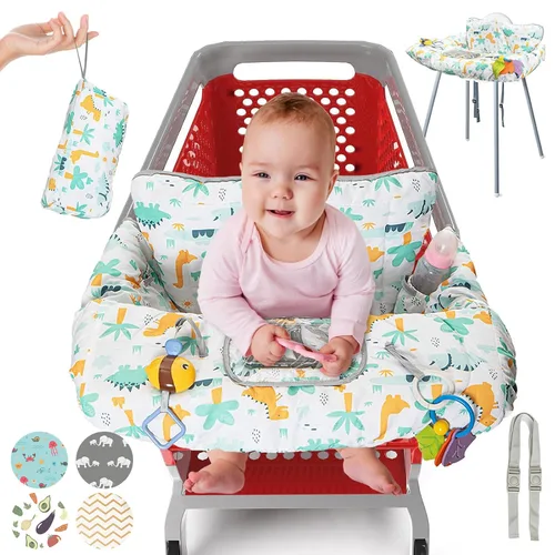 Vista 18 de PILLANI Asiento de carrito de compras para bebé, funda de silla alta para asiento de restaurante - Funda de carrito de comestibles para bebé niña