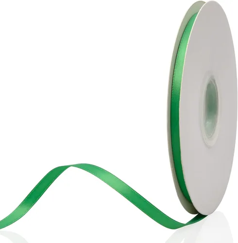 Vista 113 de Cinta de satén de doble cara verde manzana de 1-1/2 x 50 yardas, rollos de cinta de tela de alta densidad de color sólido, ideal para envolver