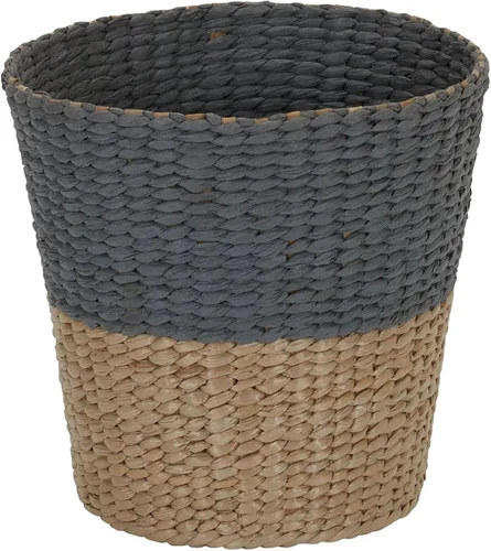 Vista 11 de Household Essentials Cesta de basura tejida, papelera de cuerda de papel gris para baño, dormitorio, oficina