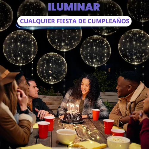 Vista 9 de Globos con luz LED, 10 unidades, globos transparentes de 18 pulgadas