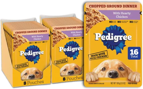 Vista 13 de Pedigree - Bolsa de comida húmeda para perros, carne de res y tocino, 3.5 onzas, 16