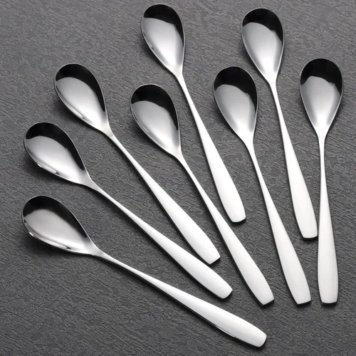 Vista 8 de Cucharas de huevo de acero inoxidable - 5.5 pulgadas juego de 6 para huevos duros suaves