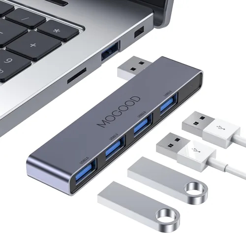 Vista 7 de Hub USB 3.0 MOGOOD Hub USB para portátil Divisor USB Divisor de puerto USB Expansor de puerto USB Adaptador multipuerto USB para portátil, Xbox