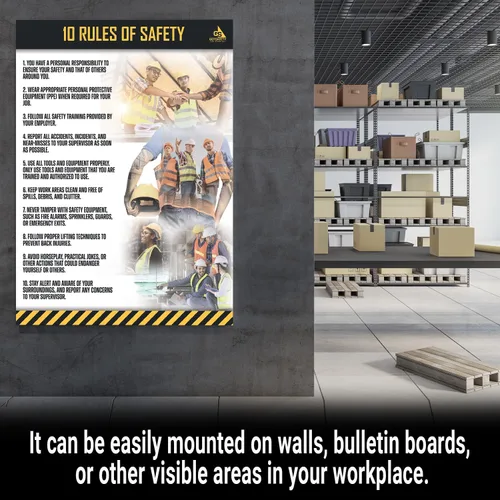 Vista 4 de GotSafety Póster de seguridad en el lugar de trabajo, 24 x 32 pulgadas, directrices claras para un entorno de trabajo seguro y saludable, carteles