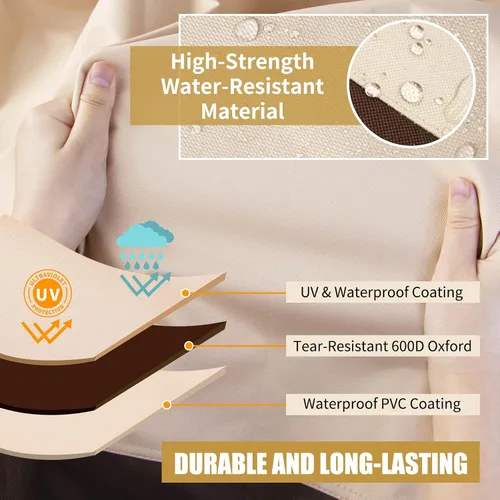 Vista 4 de Fundas para muebles de patio, fundas impermeables de protección para exteriores, fundas impermeables de uso general, funda para mesa exterior