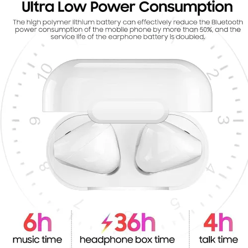Vista 4 de Auriculares inalámbricos Bluetooth 36H Bluetooth 5.0 con funda de carga inalámbrica, IPX6 Auriculares intraurales impermeables con control táctil