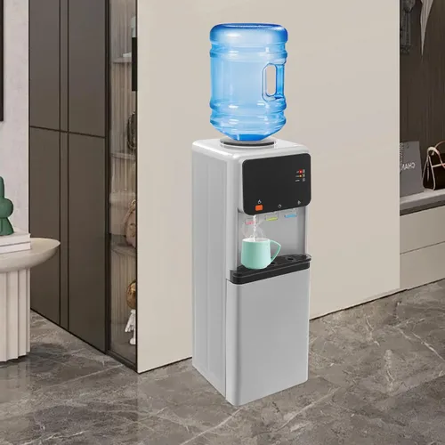 Vista 3 de Dispensador de agua fría y caliente de carga superior, dispensador de enfriador de agua para botellas de 3 o 5 galones, máquina de agua con bloqueo