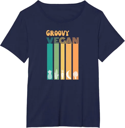Vista 21 de Groovy Vegan Retro Vintage Cool Veggies 70 80 Flower Power Camiseta, Negro