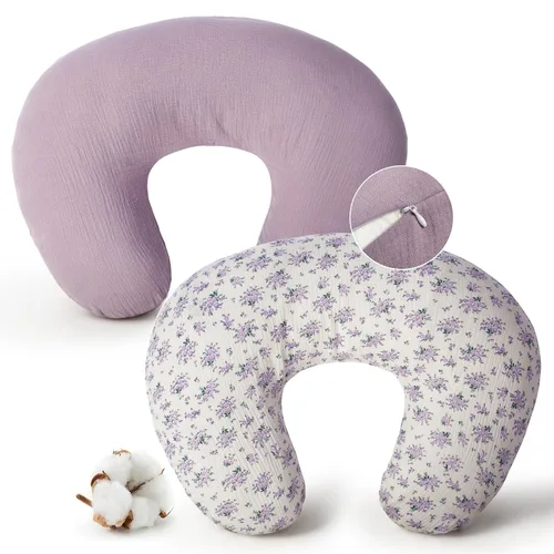 Vista 11 de FUNUPUP Funda de almohada de lactancia de muselina compatible con almohada de lactancia Boppy, fundas suaves de lactancia para bebés para almohadas